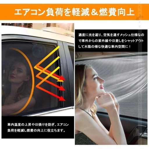 美品✨ 現行プリウス 60系 メッシュカーテン サンシェード フロント/リア4面セット