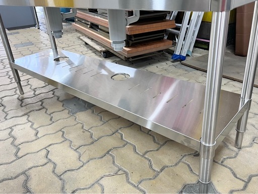 ●厨房機器！tanico (タニコー) 台付二槽シンク 右側に作業台(水切り台) TRE-2SB-1545R　洗浄とすすぎを同時に行う