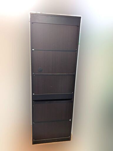 【自社配送は札幌市内限定】メーカー不明 ハイキャビネット ブラック系 大型家具 中古品 倉庫保管品