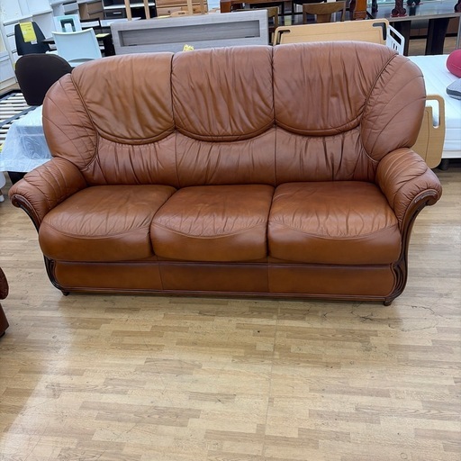 【ドリーム川西店限定】☆ジモティー見たよ♪割引☆レザーデザイン3Pソファ【2125560000066256】