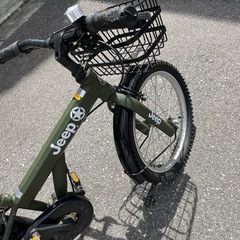 Jeep 子供自転車 グリーン カーキの画像