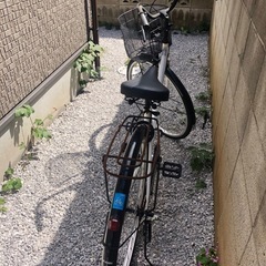 27インチ自転車（サイクルベースあさひ製）カゴ・荷台付き／普段使いに！の画像