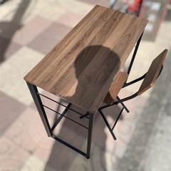 木製折りたたみテーブル＆折りたたみイスセットの画像