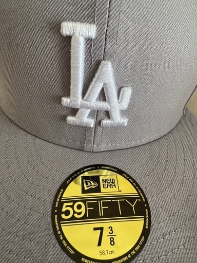 New Era LAグレー 59FIFTYニューエラキャップグレー　58.7cm 59FIFTY ニューエラ キャップ la ストーム ロサンゼルスドジャース 