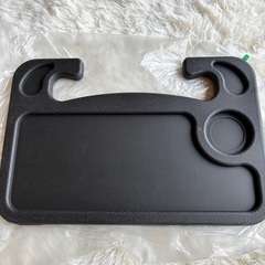 車用トレイ ハンドルテーブル フードトレイ 車用 リバーシブル 切替 兼用 ドリンクホルダー 車用ハンドルテーブル テーブル フードトレイ ステアリングトレイ ドライビングステーション オフィス ダイニング PC タブレット (ブラック)の画像