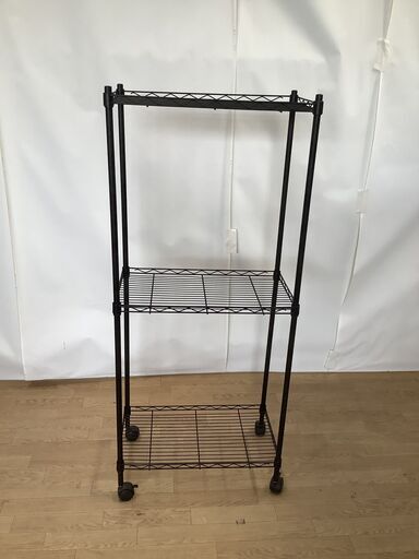 No.300スチールラック3段黒キャスター付き幅59.5cm（豊橋市収集業務課