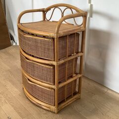 No.306　ラタン チェスト　3段（豊橋市収集業務課リユース家具）の画像