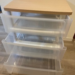 【無料】3段収納ケース／衣装ケース の画像