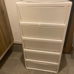 5段収納ケース　ホワイトの画像