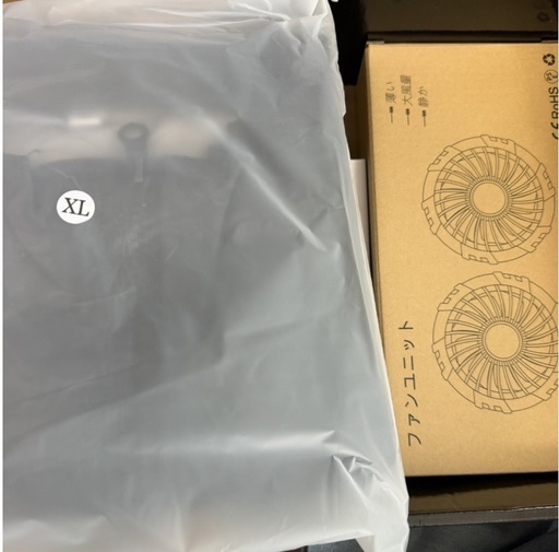 ファン付きベスト 大容量40800mAhバッテリー 空調作業服 ブラック XL
