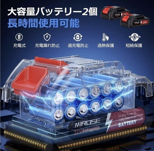 草刈り機 充電式 芝刈り機 コードレス 多機能園芸機・1台4役替刃4種類 青 緑