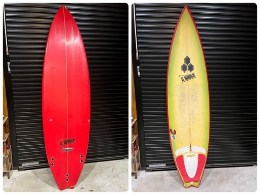 AL MERRICK（アルメリック）ショートボード 6’1 使用感・割れあり 赤×緑