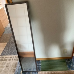 アルミフレーム 姿見ミラー 全身鏡 120×30cm 壁掛け・立て掛け対応の画像