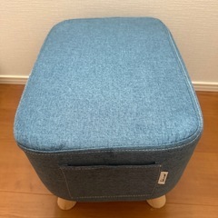 LIFELEX　キューブスツール　ワイド　ブルーの画像
