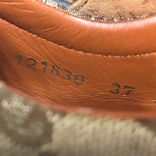 レア 正規品 グッチ レザースニーカー ベルクロ オレンジ系 37 GUCCI 