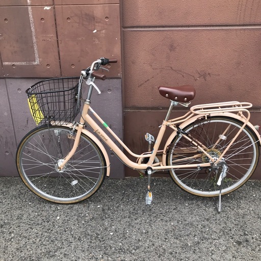 ジモティ割引有★【ジャングルジャングル岸和田店】自転車 ママチャリ 軽快車 26インチ ベージュ系　南大阪 岸和田市 貝塚市 泉佐野市