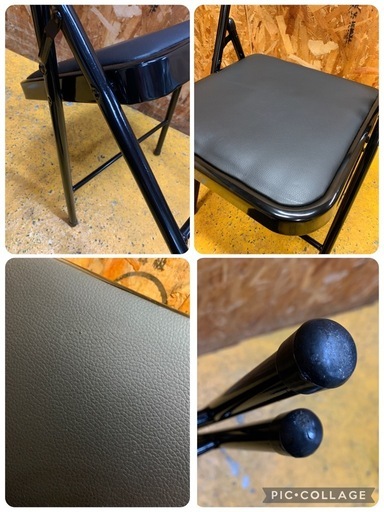 N805080 直接引き取り限定 パイプ椅子 ブラック 8点セット 折り畳み椅子 折り畳みパイプイス 会議室 来客用 おしゃれ 大阪