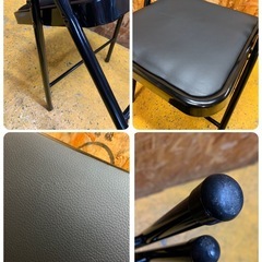 N805080 直接引き取り限定 パイプ椅子 ブラック 8点セット 折り畳み椅子 折り畳みパイプイス 会議室 来客用 おしゃれ 大阪の画像