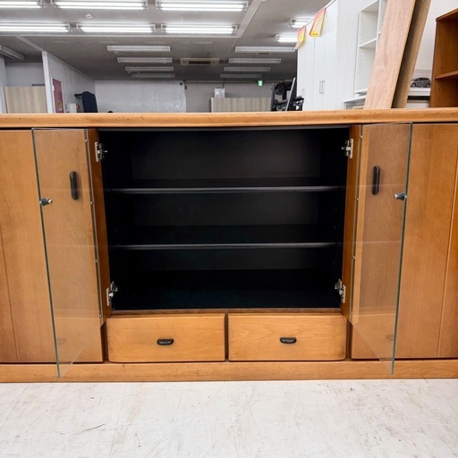 【美品‼️】大川家具 カキウチ家具工業 150cm幅サイドボード キャビネット 収納家具 木製ブラウン♪ Meuble（モーブル） 【 Meuble ( モーブル ) 公式 】 大川家具 サイド 