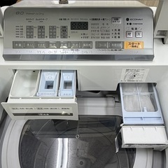 W19 超激安!! 乾燥付き!! Panasonic  2016年 8.0/4.5kg 電気洗濯乾燥機 NA-FW80S3 ナノイー エコナビの画像