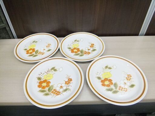 Mountain Wood Collection STONEWARE 大皿 4枚セット マウンテンウッドコレクション 花柄 ストーンウ