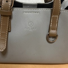 D.KELLY 2wayスクエアバッグ グレー×ブラウンの画像