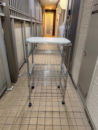 レンジボード　スチールラック　 キッチンラック 3段 幅60cm レンジボード スライド棚 キッチン収納 