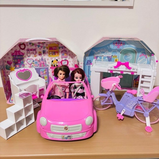 Ririちゃん専用商品 リカちゃん人形セット ピンクの車とバイク付きおまけ付き (riri) 船堀