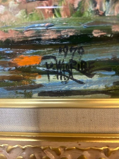 絵画　守部清　ロワール湖畔の城