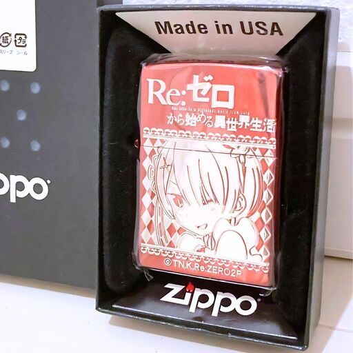 【新品未使用】Zippo Re:ゼロ ラム リゼロ 限定 赤 レッド 箱付き