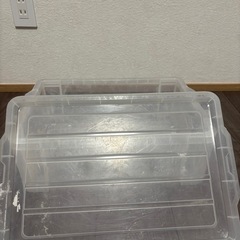 * クリア収納ケース フタ付き 衣装ケース 工具箱 アウトドア収納の画像