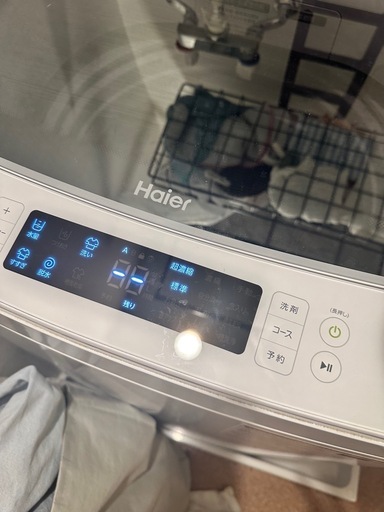 【美品】Haier 8.5kg 洗濯機 JW-KD85B 2022年モデル ガラストップ
