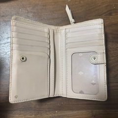kate spade 二つ折り財布 アイボリー ベージュ 使用感ありの画像