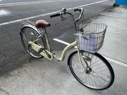 【大人用】整備済中古自転車 ミヤタ 軽いアルミフレーム 26型 ベージュ色 <自転車のオオムラ 静岡店>