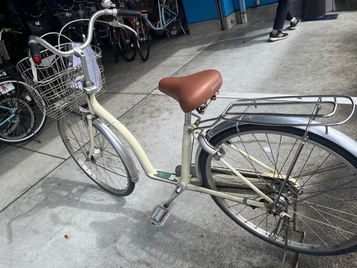 【大人用】整備済中古自転車 ミヤタ 軽いアルミフレーム 26型 ベージュ色 <自転車のオオムラ 静岡店>