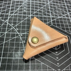 教室★レザーキー三角コインケース★牛本革の画像