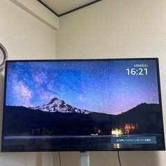 テレビ50インチ壁寄せ付けテレビ台セットの画像