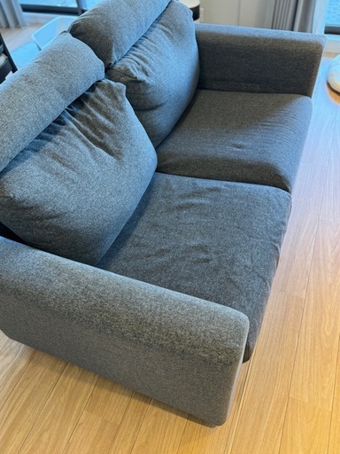 【IKEA KIVIK系 2人掛けソファ グレー ヘッドレスト付】
