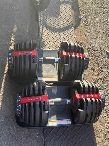 可変式ダンベル、最大24kg、