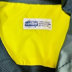 cosby 　ウインドブレーカー フード付き 黄×グリーン　3L メンズの画像