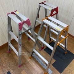 職人さんにオススメ!!お得な3点セット!! ハシゴ兼用 折りたたみ脚立 3段 踏台  アルミ脚立の画像