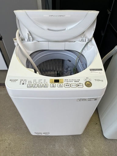 シャープ　洗濯機　7.0kg   2人暮らしサイズ　21年