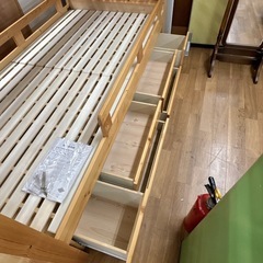 【🐤買取市場 柴田店】 I386 🌈 ジモティー限定価格！ 天然木 マーク・エックス 2段ベッド ⭐ クリーニング済の画像