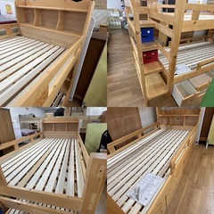 【🐤買取市場 柴田店】 I386 🌈 ジモティー限定価格！ 天然木 マーク・エックス 2段ベッド ⭐ クリーニング済の画像