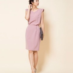 【美品】Rouge vif la cle フリルスリーブワンピース　ピンクの画像