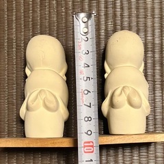 竹生作　京の四季　りんどう　十月　昭和レトロ 陶器製 人形 置物　の画像