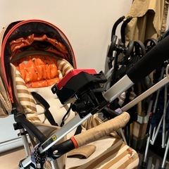 西松屋　AB型ベビーカー　荷物入れ付き　の画像