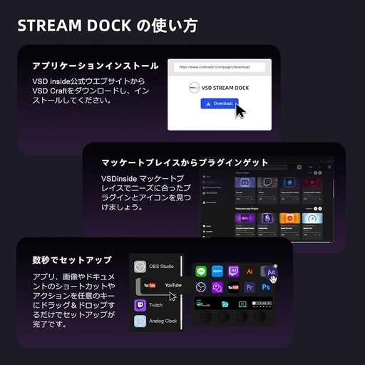 新品　ストリームコントローラーデック 動画 画像編集用10個のマクロキー