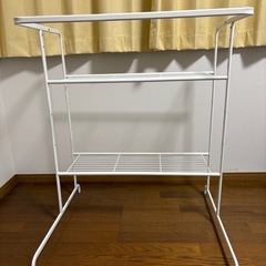 【IKEA】RASSLIG ラッスリグ ハンガーラック シェルフ付き ホワイトの画像