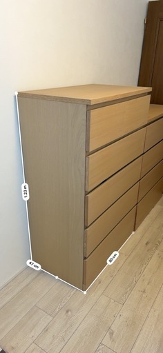 【5/30まで】IKEA チェスト 2点セット ナチュラル木目 タンス 収納 